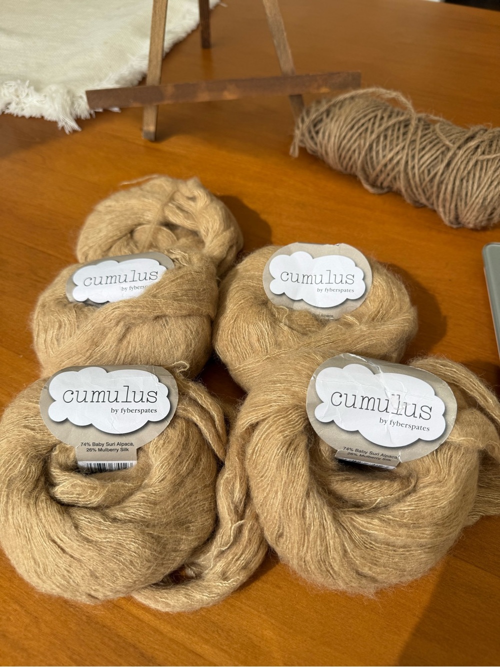 Natural Tan Alpaca-Blend Yarn - Soft Home Crafting